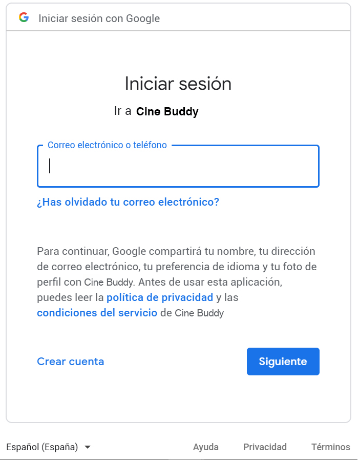 Registrate con Google